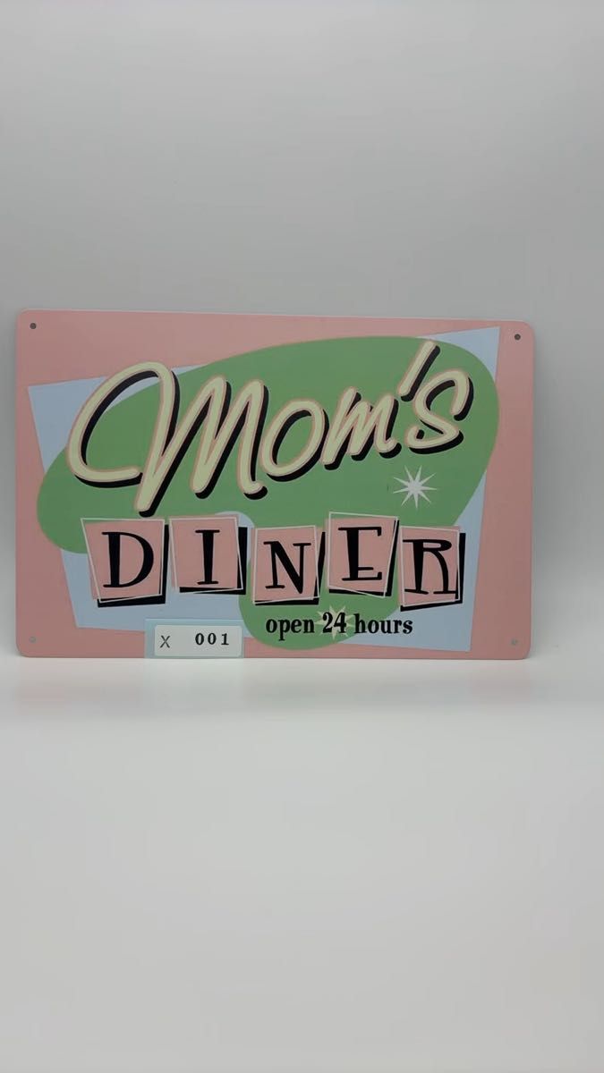 【X001】ブリキ看板 Mom’s DINER/レトロアメリカンブリキ看板