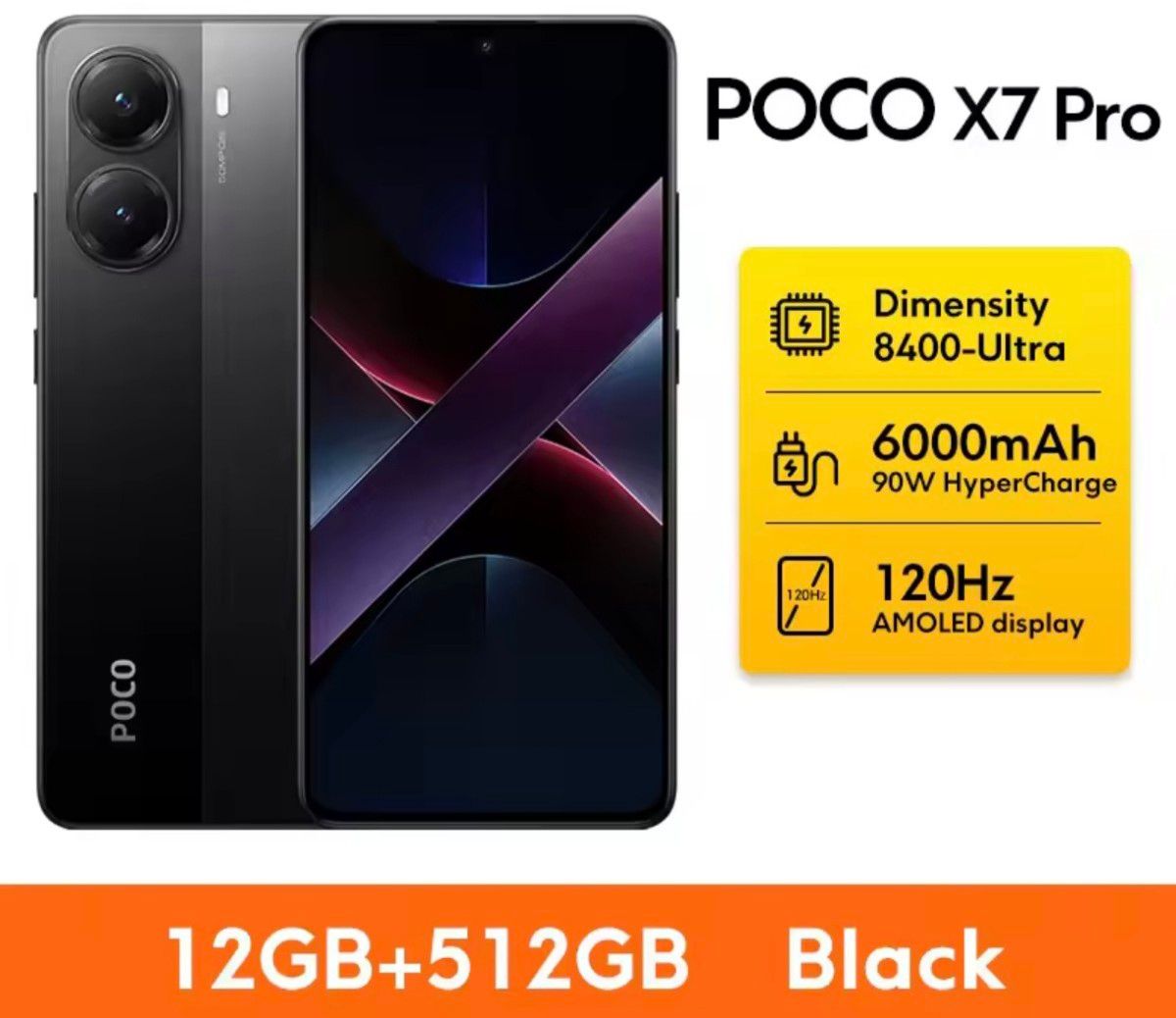 【未開封】POCO X7 Pro 本体512G ブラック グローバル版 新品未開封】POCO X7 Pro 12GB/512GB グローバルver Black
