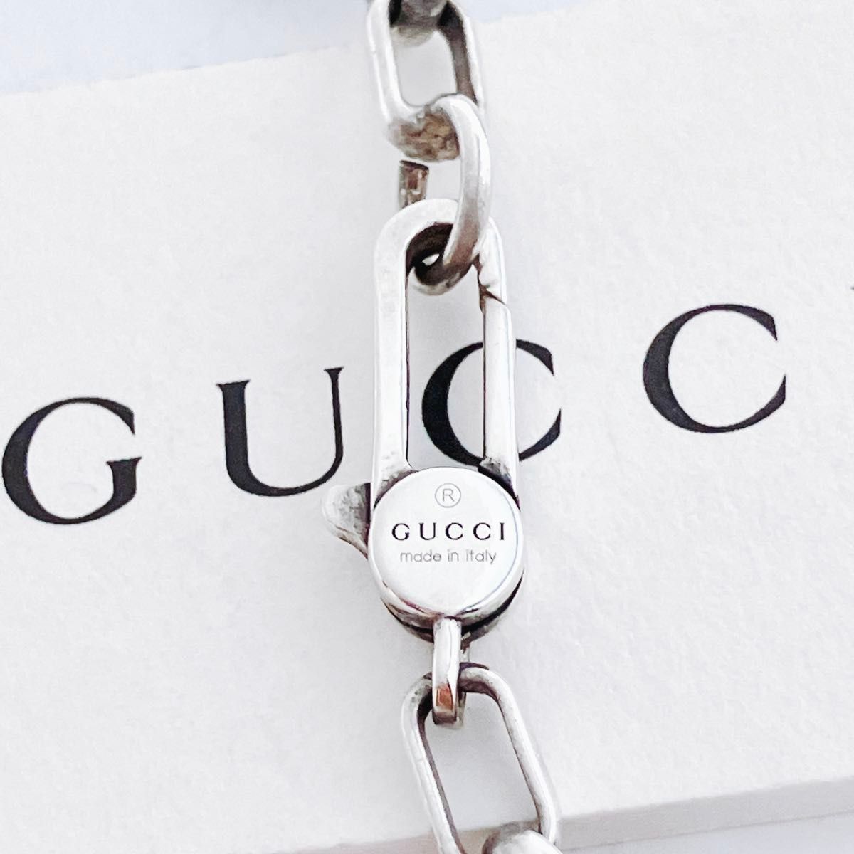 洗浄済*GUCCI グッチ 925 ネックレス シルバー メンズ OT266 洗浄済*GUCCI グッチ 925 ネックレス シルバー メンズ OT266