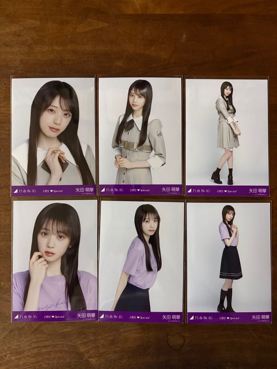 乃木坂46 全国ツアーTシャツ フリルミニスカ 6種コンプ 生写真 矢田萌華 乃木坂46 矢田 萌華 生写真 コンプ 6期生2025 ライブT 制服 6種