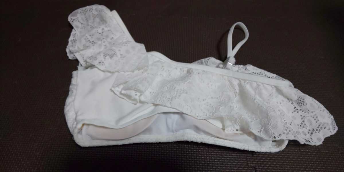  new goods race attaching one shoulder, white swimsuit set size L