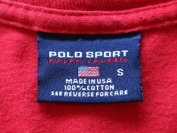 MADE IN USA製 筆記体ロゴ！polo sport 90s ralph lauren オールド ポロ ラルフローレン ポロスポーツ ビンテージ Tシャツ S / RL-92 RL-93_画像5