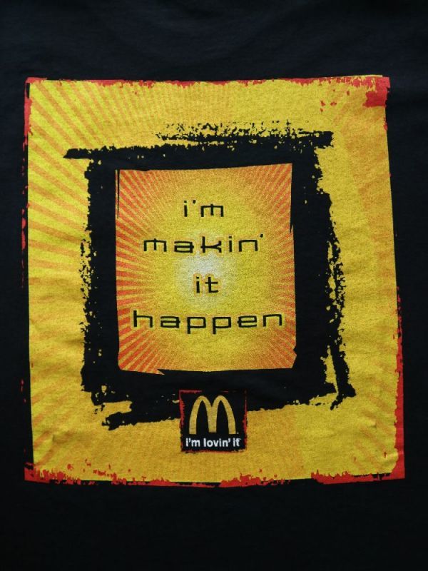 2003年頃 ” I'm lovin' it ” USA マクドナルド 企業 McDonald's メンズ Tシャツ 黒 ブラック US- M サイズ / 非売 販促 アド ノベルティ_画像5