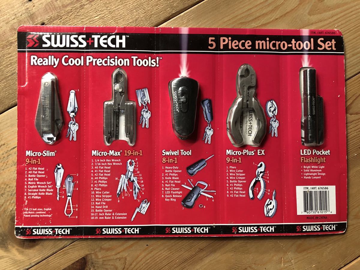 Swiss-Techスイス テックSWISS TECHまとめて未開封ステン5Pieces Micro-Tool Set マルチツール5種 スペシャル限定 激レア入手困難 希少 LED
