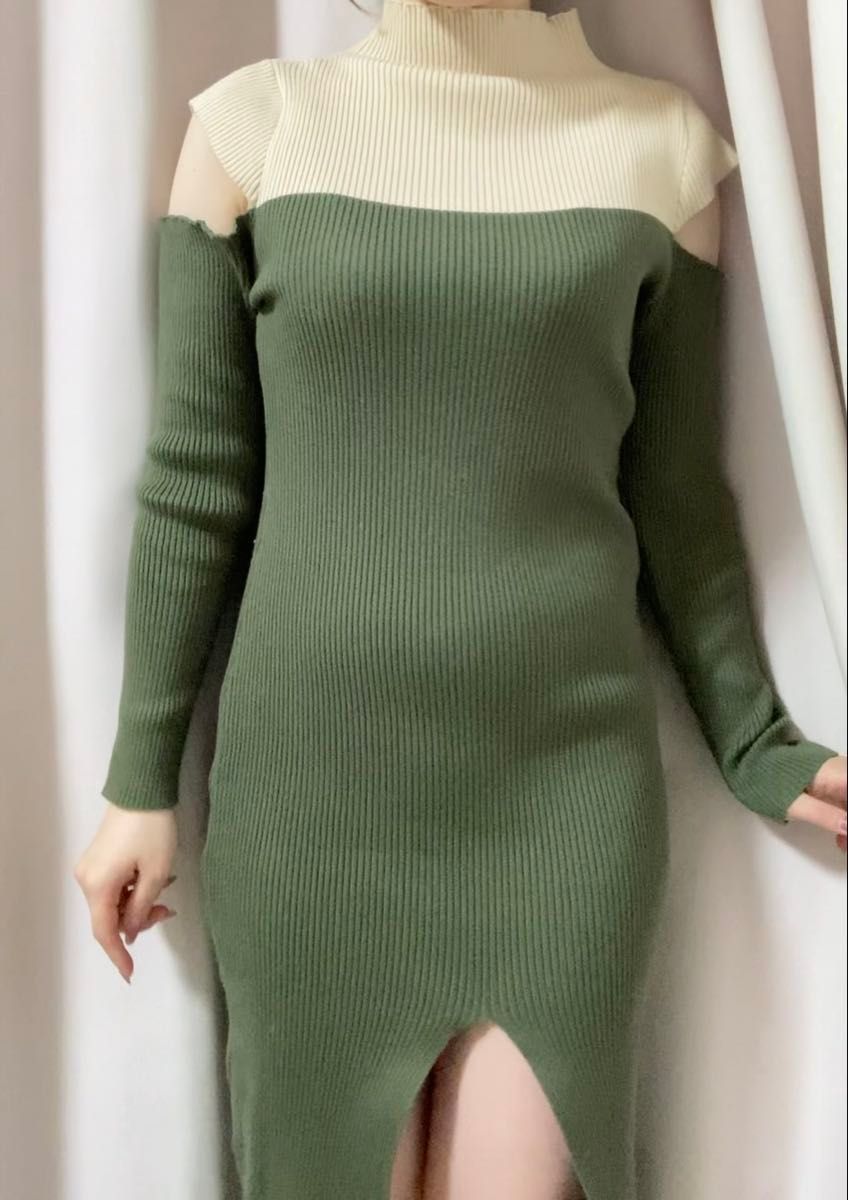 sen tokyo 美品 スリットニットワンピース