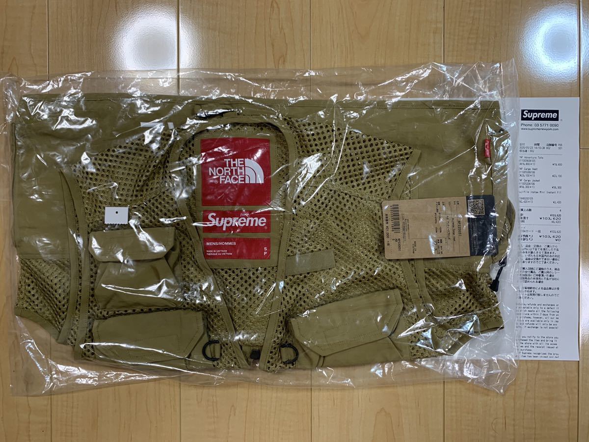 Supreme × The North Face 20SS Week13 Cargo Vest Gold Small 店舗購入 国内正規新品 レシートコピー付 アンティークブロンズ AB Sサイズ