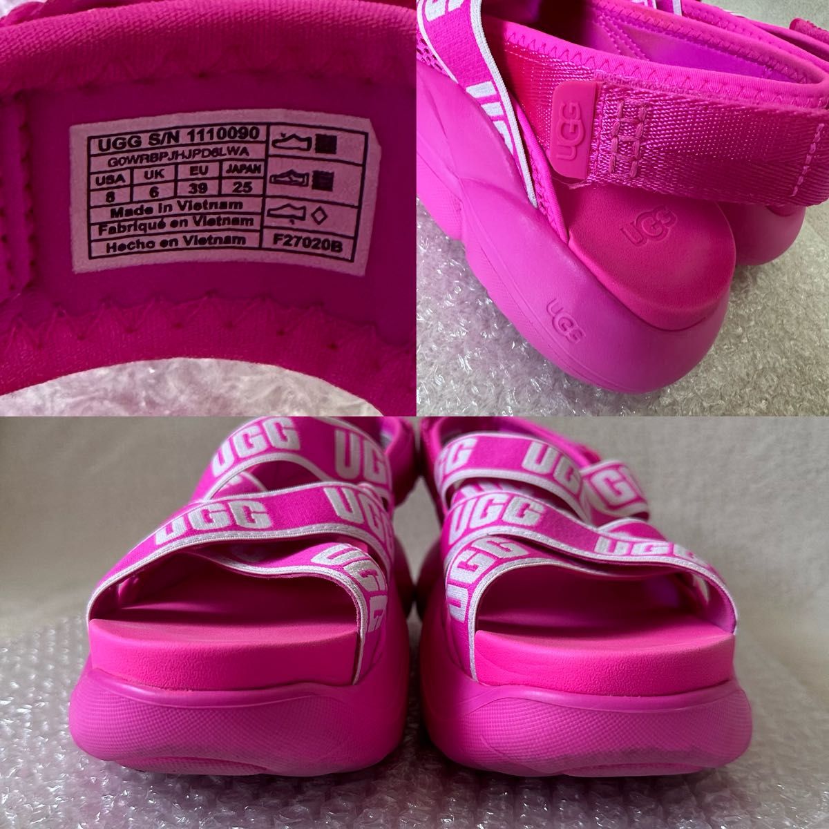 ☆セール☆UGG Cloud サンダル♪ 濃Pink 一点限り【希少 ピンク】UGG LA CLOUD SANDAL 厚底 サンダル