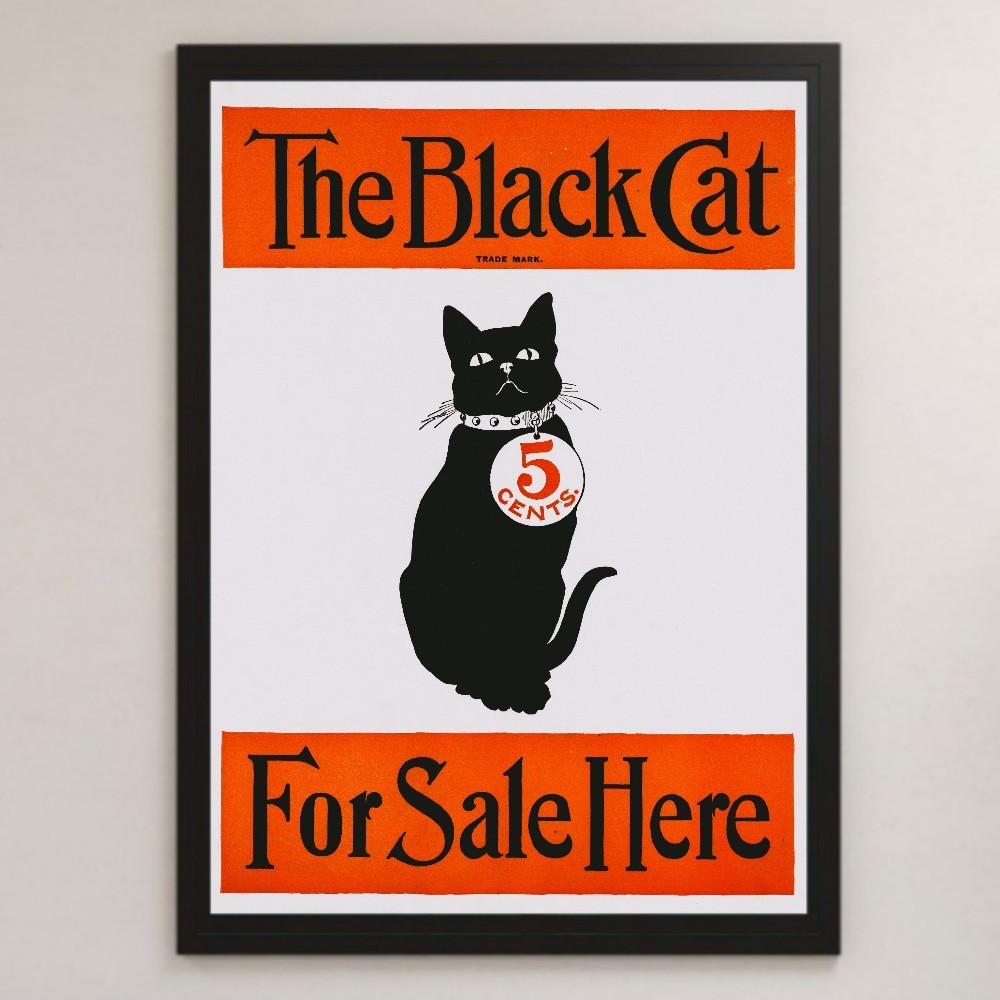 ヤフオク The Black Cat 黒猫 ビンテージイラスト 光沢 ポ