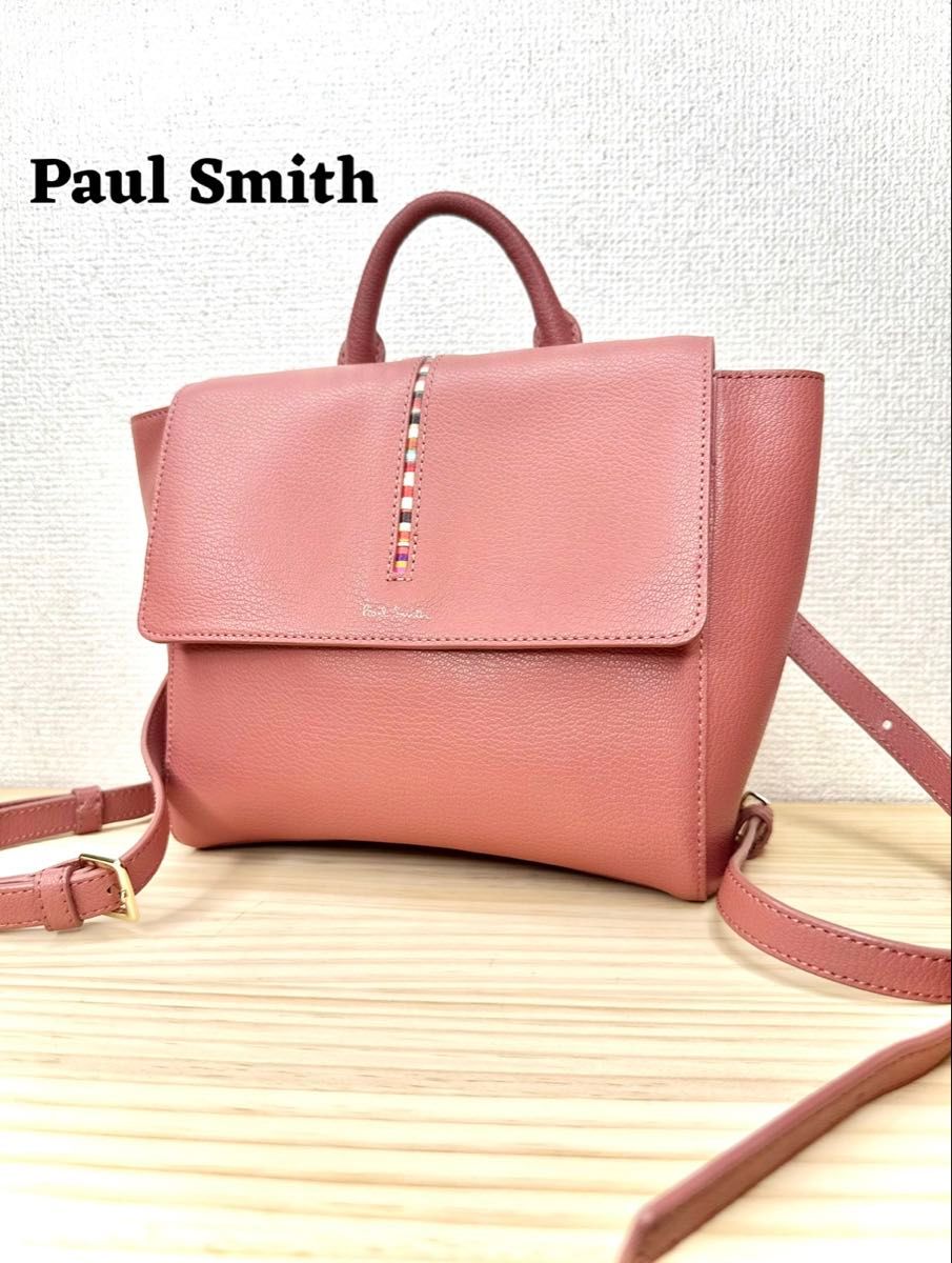 Paul Smith 2wayバッグ リュック ブラック ピンク 美品 Paul Smith ポールスミス リュックサック ピンク ライン