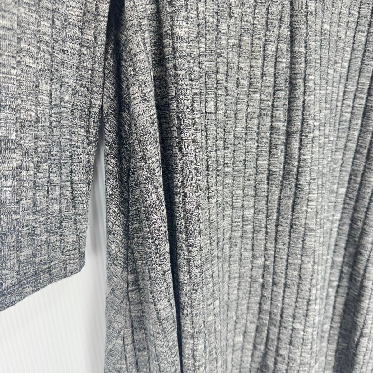 FOREVER21 チュニック　Tシャツ オフショルダー　リブ編み七分袖 グレー Mサイズ　ヒップカバー