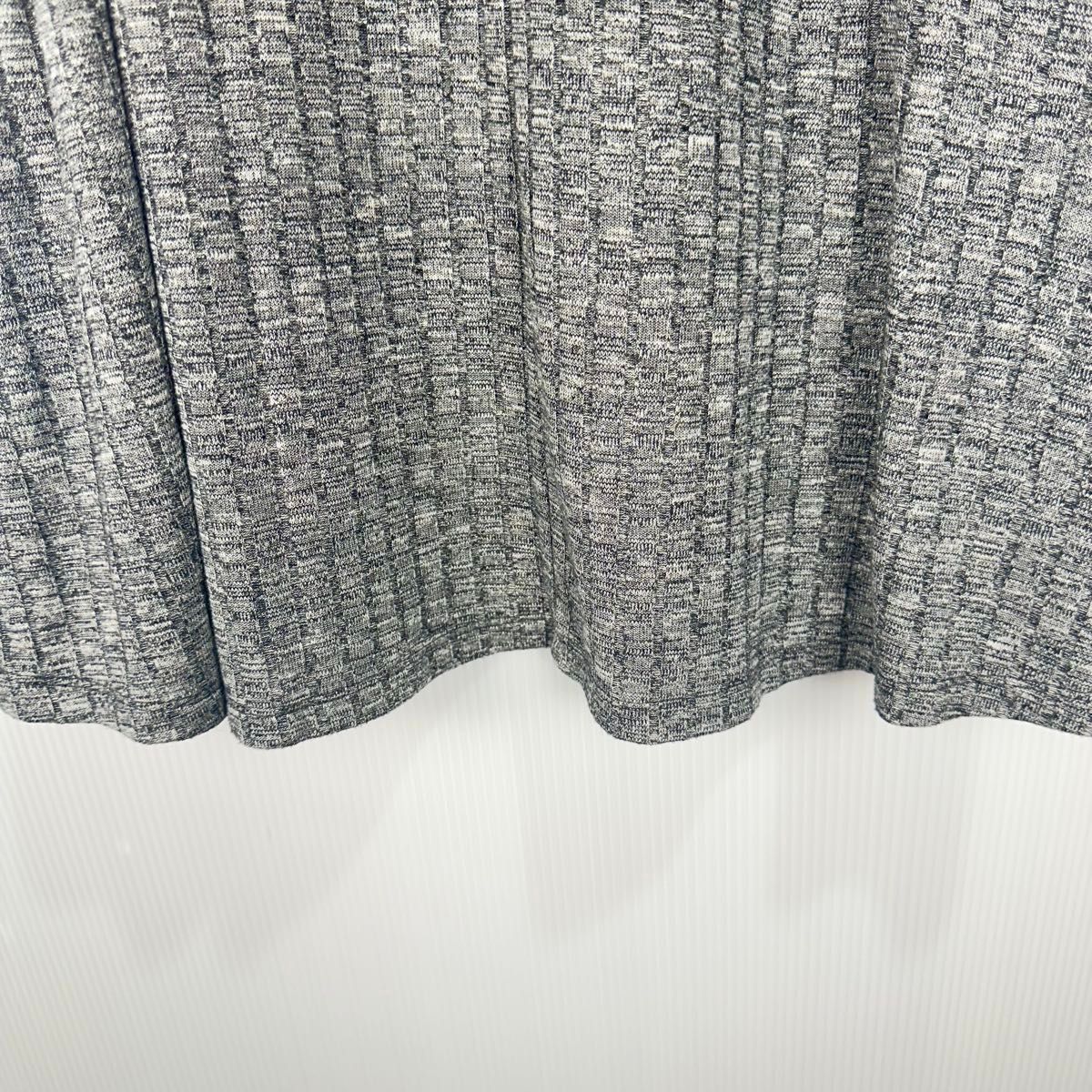 FOREVER21 チュニック　Tシャツ オフショルダー　リブ編み七分袖 グレー Mサイズ　ヒップカバー