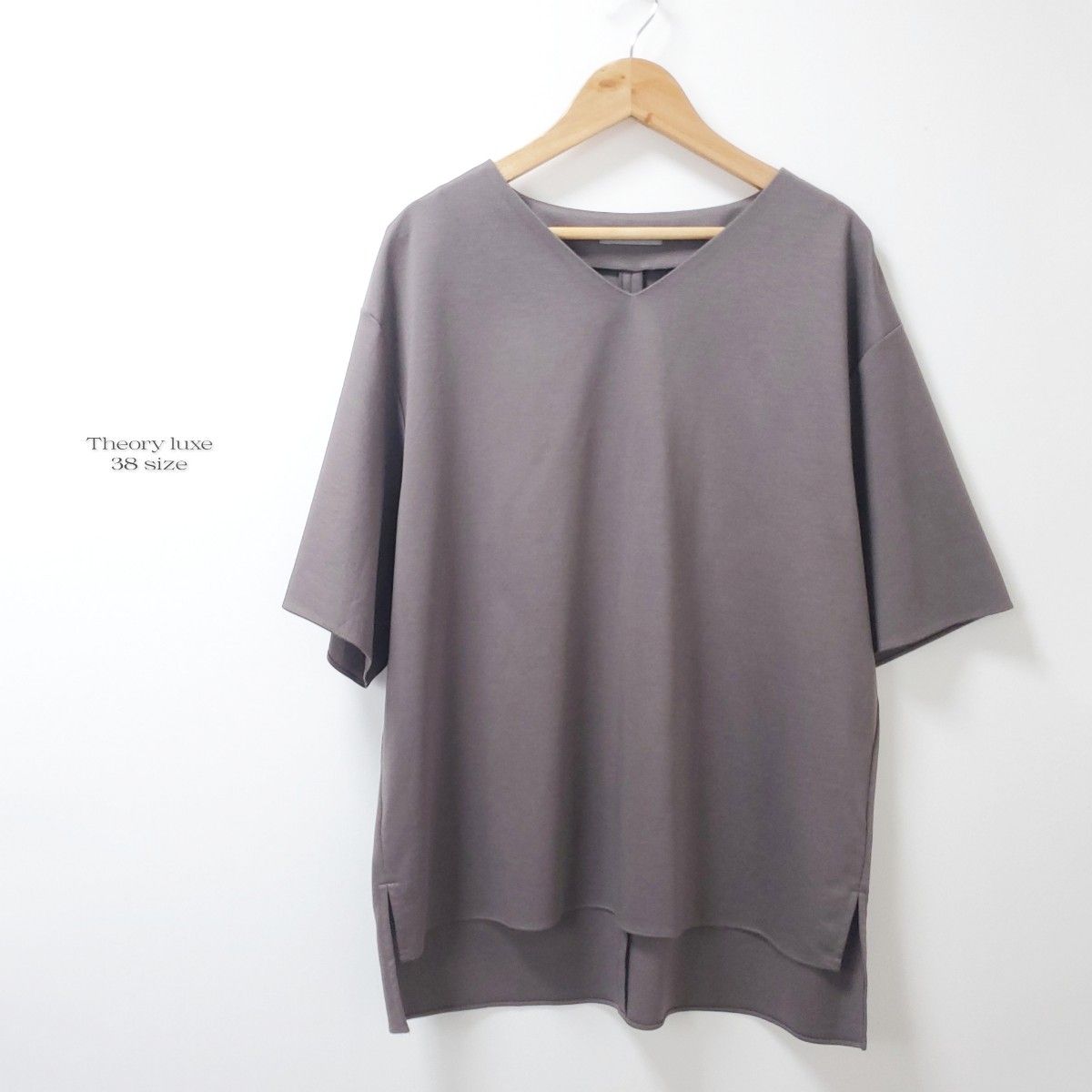 美品☆22SS☆セオリーリュクス コットン ゆったり カットソー モカブラウン 美品 22SS Theory luxe セオリーリュクス コットン ゆったり