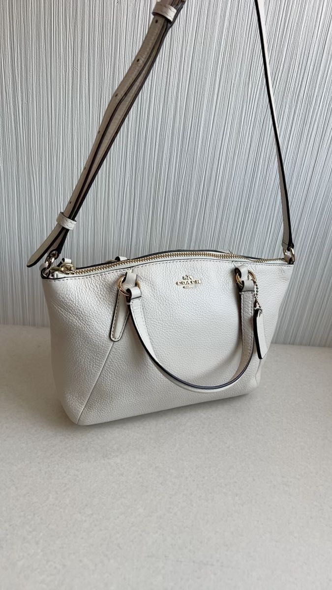 COACH 2way トートバッグ ハンドバッグ ショルダーバッグ レザー ホワイト