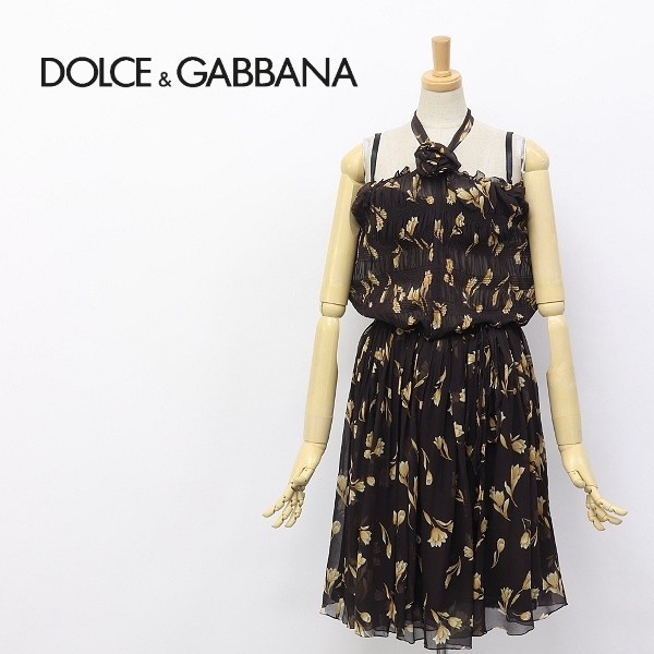 日本初の 『 DOLCE&GABBANA 』 ドルチェ&ガッバーナ シルク花柄ドレス 
