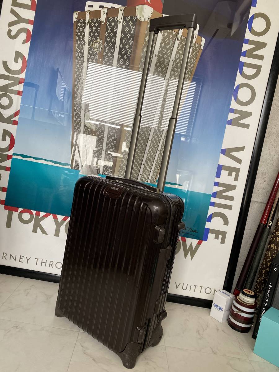 【即決】！！テレスコ&鍵新品交換済み！！RIMOWA リモワ SALSA DELUX サルサ デラックス ブラウン スーツケース 852.52 33L 正規品_画像2