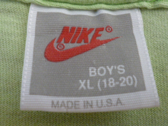 USA古着　Tシャツ NIKE BOYS XL 18-20 80s 90s ナイキ　ビンテージ　緑　グリーン　アメリカ製_画像3