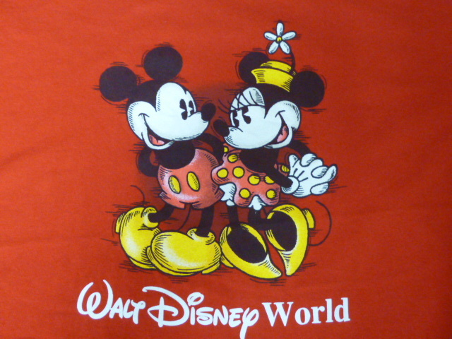 USA古着　Tシャツ Walt Disney World Kids X LARGE ミッキーマウス ディズニー 赤 レッド 90s_画像6