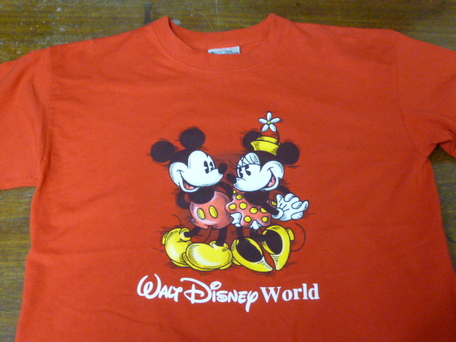 USA古着　Tシャツ Walt Disney World Kids X LARGE ミッキーマウス ディズニー 赤 レッド 90s_画像7