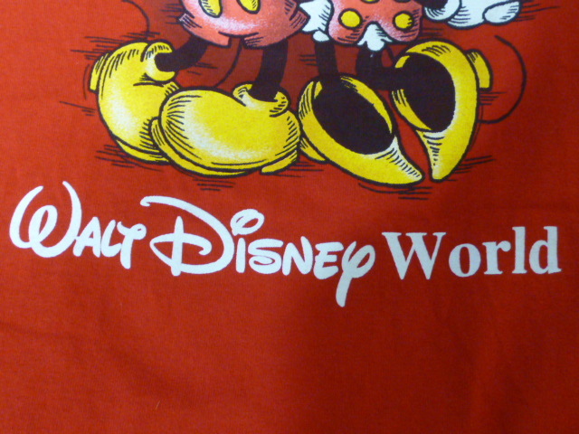 USA古着　Tシャツ Walt Disney World Kids X LARGE ミッキーマウス ディズニー 赤 レッド 90s_画像8