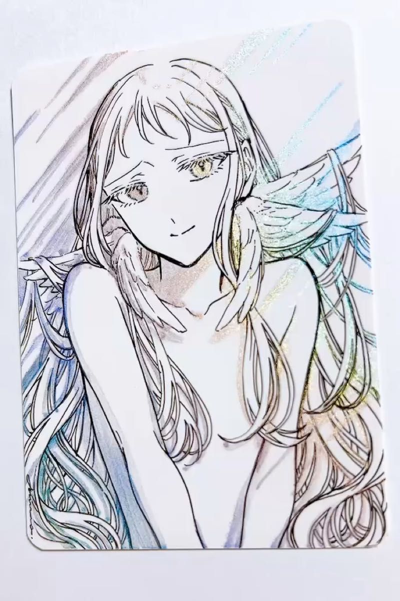 手描きイラスト オリジナル 創作 原画 ドローイング 羽 翼 天使 ペン画