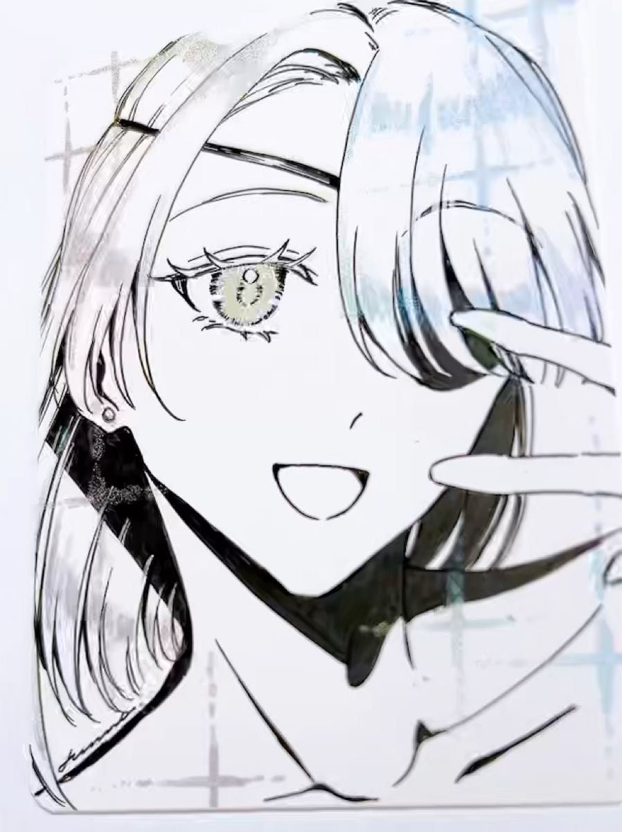 手描きイラスト オリジナル 創作 原画 ドローイング ペン画 眼帯