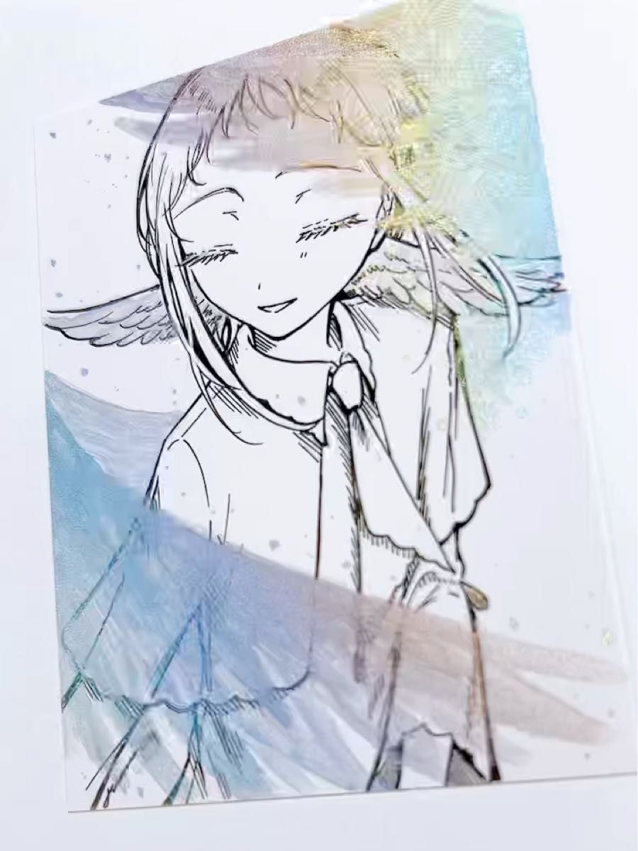 手描きイラスト オリジナル 創作 原画 ドローイング 天使 白 羽根 ペン画