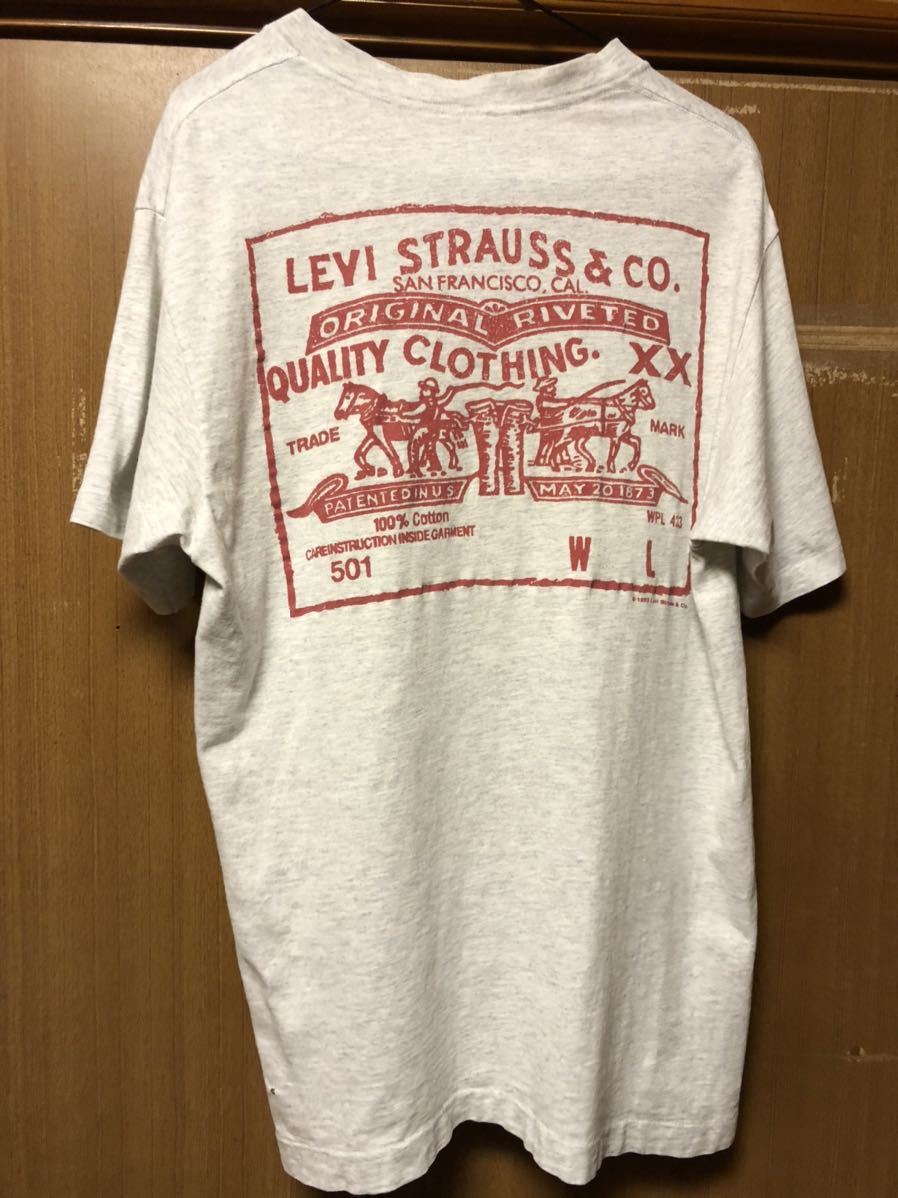 90s Levis リーバイス USA製 Tシャツ 501 ヴィンテージ アメリカ製 コピーライト1993年_画像1