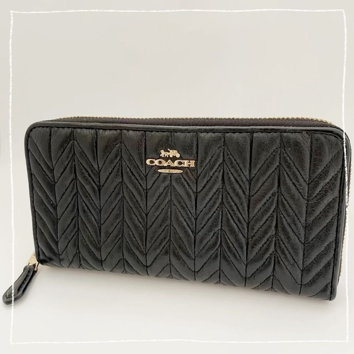COACH ラウンドファスナー 長財布 キルティング