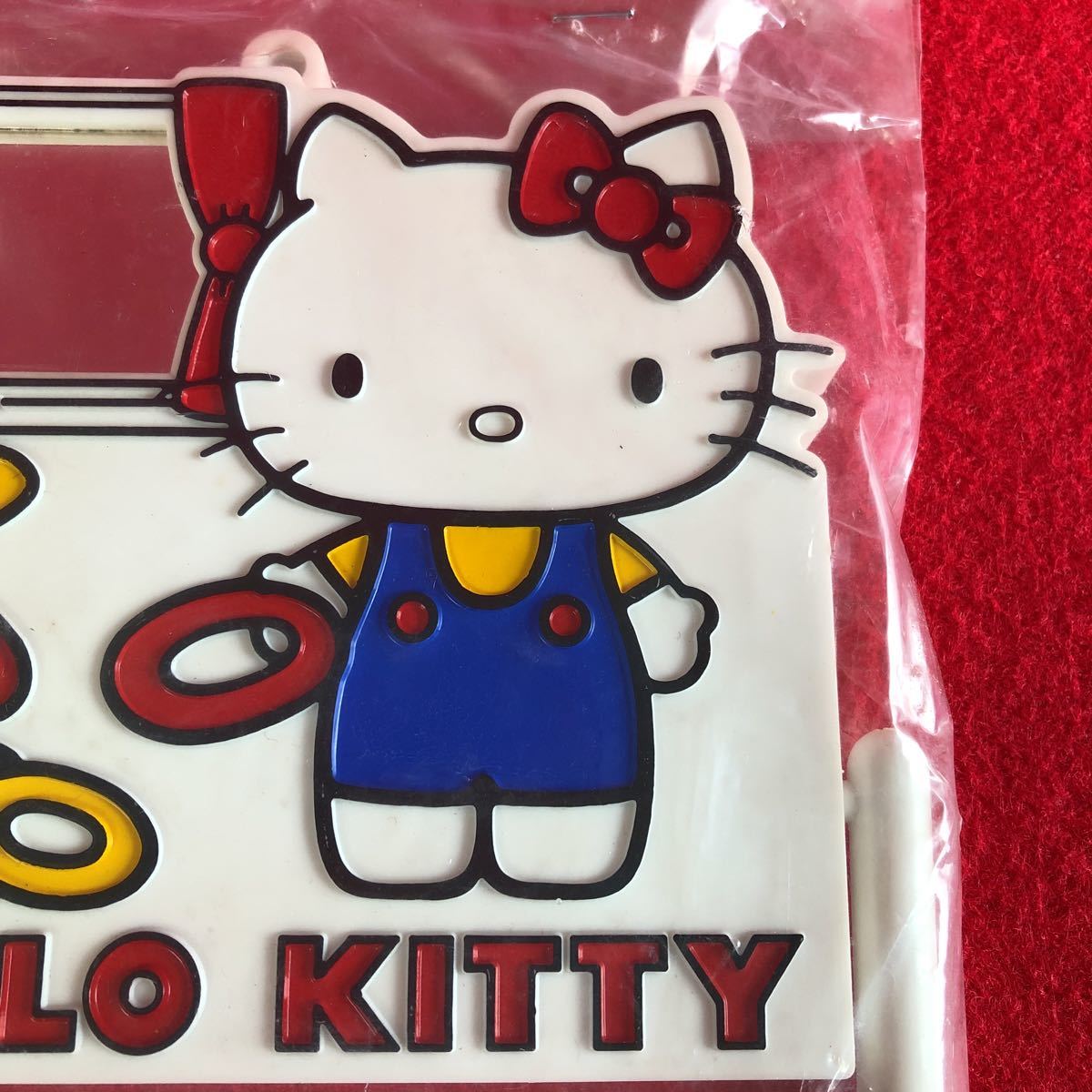 prompt decision * Kitty * towel hanger *1976 year * Showa Retro that time thing old Logo * unused storage goods ⑥