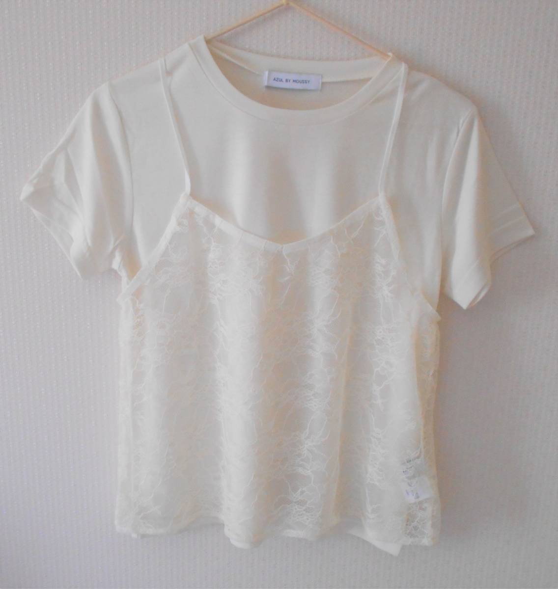 [ new goods ]AZUL BY MOUSSY lady's tops camisole set S size piling put on race * paper tag less 