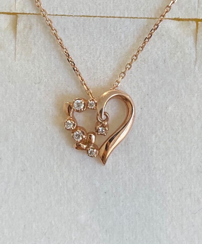  новый товар стандартный товар VENDOME AOYAMA Vendome Aoyama колье колье k10 rose Gold Heart бриллиант коробка лента имеется подарок 