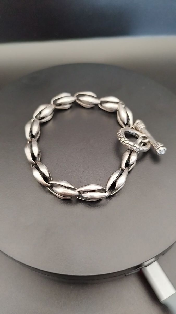 SILVER925製ブレスレット◎シルバー925◎Tバー◎鱗◎ スターリングシルバー