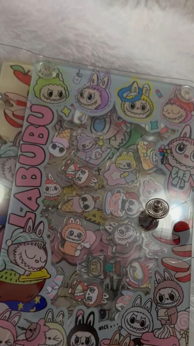 ラブブ LABUBU シャカシャカノート リングノート アクリル クリップにもできちゃう リフィル付き メモステッカーおまけ付き!