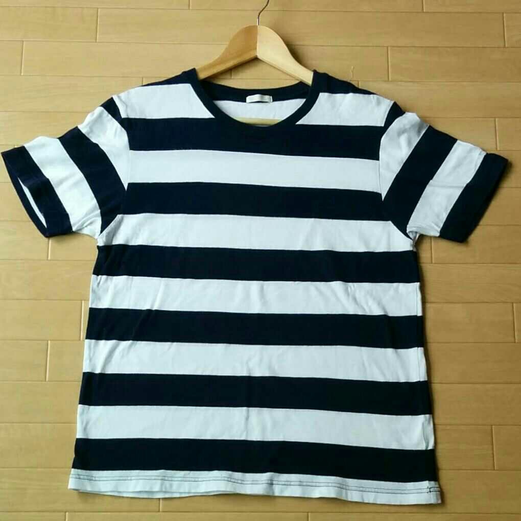 Paypayフリマ Gu メンズmサイズ ボーダーtシャツ 半袖tシャツ ネイビー Paypayフリマ Gu メンズmサイズ ボーダーtシャツ 半袖tシャツ ネイビー