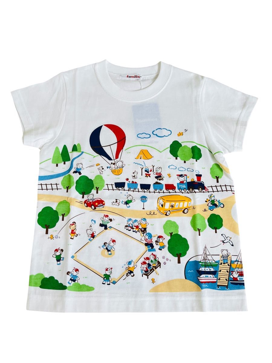 ファミリアfamiliar イラスト付き Tシャツ 110 子供 新品