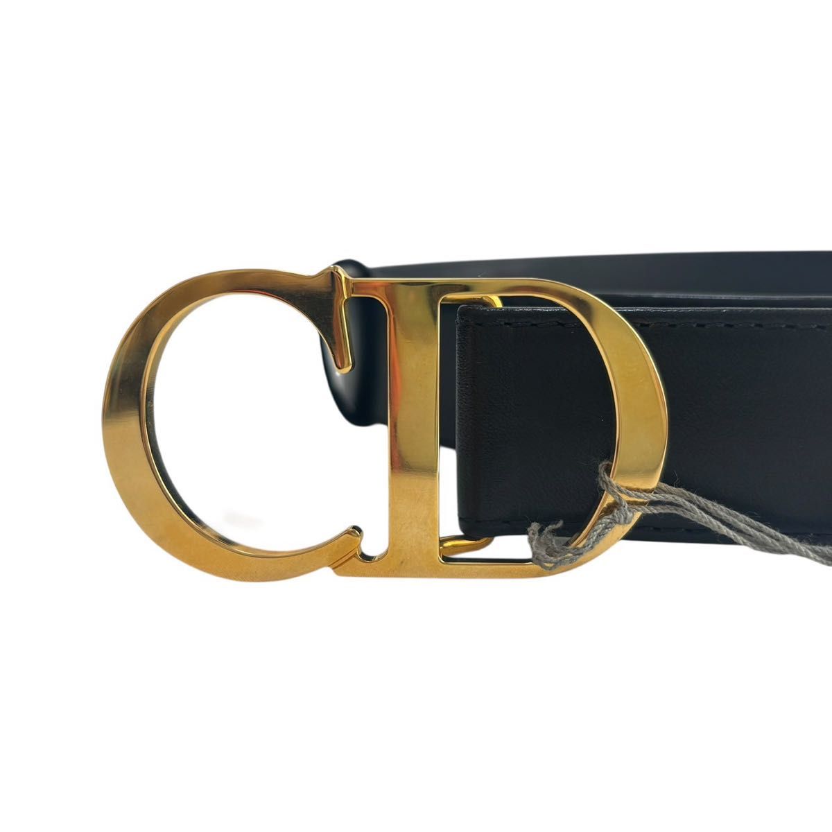 最終値下げ‼️Christian Dior 黒レザーベルト ゴールドCDロゴ 未使用保管品 クリスチャン ディオール Dior ベルト レザー
