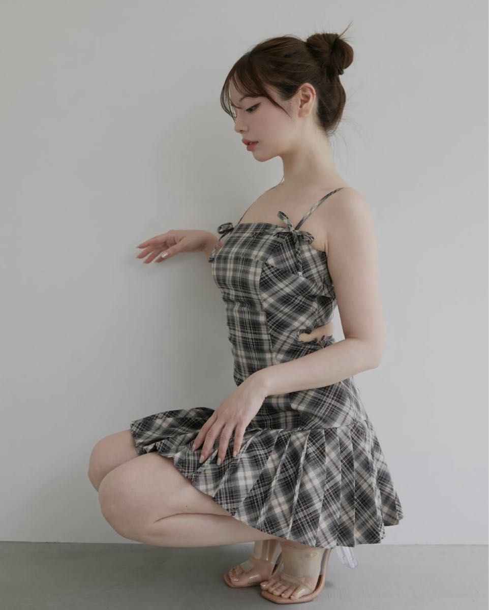 アンドマリー ANDMARY チェック柄プリーツミニスカート Sサイズ ANDMARY アンドマリー Karen check mini dress チェック