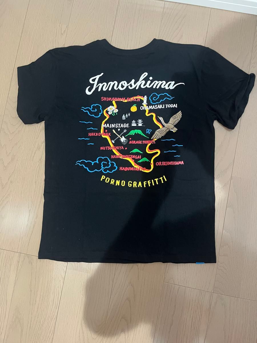 ポルノグラフィティ 島ごとポルノ展 Tシャツ Lサイズ 未開封 未使用 島ごとぽるの展 Tシャツ L ポルノグラフィティ ブラック