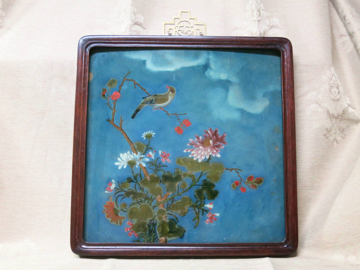 [ large .] China fine art karaki amount . under . bird map glass . autograph rare superior article Tang thing old . Kiyoshi fee historical name era tool flowers and birds .