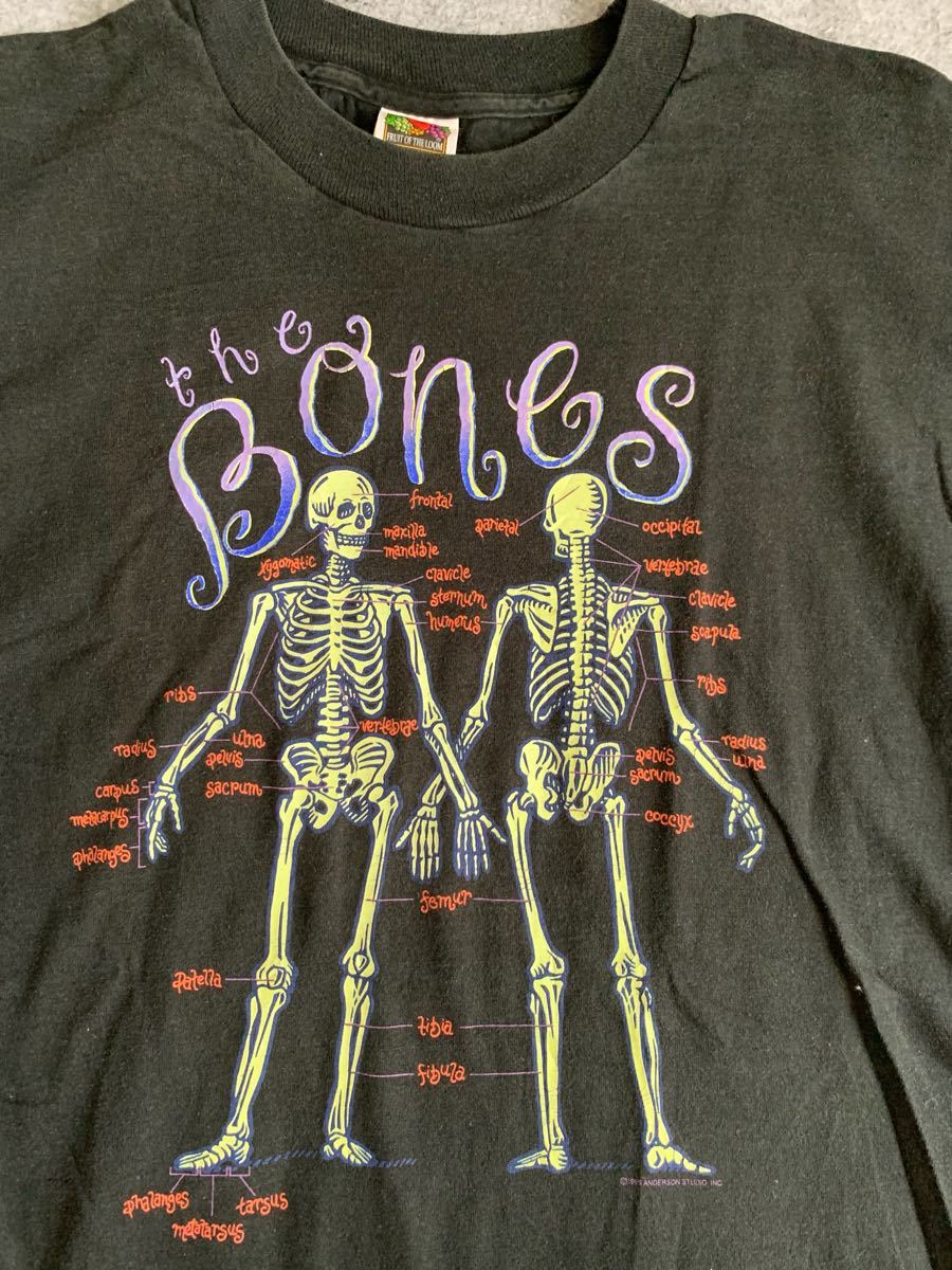 90s. light Skull Vintage t shirt specimen bones nirvana human body model Cart ko bar n