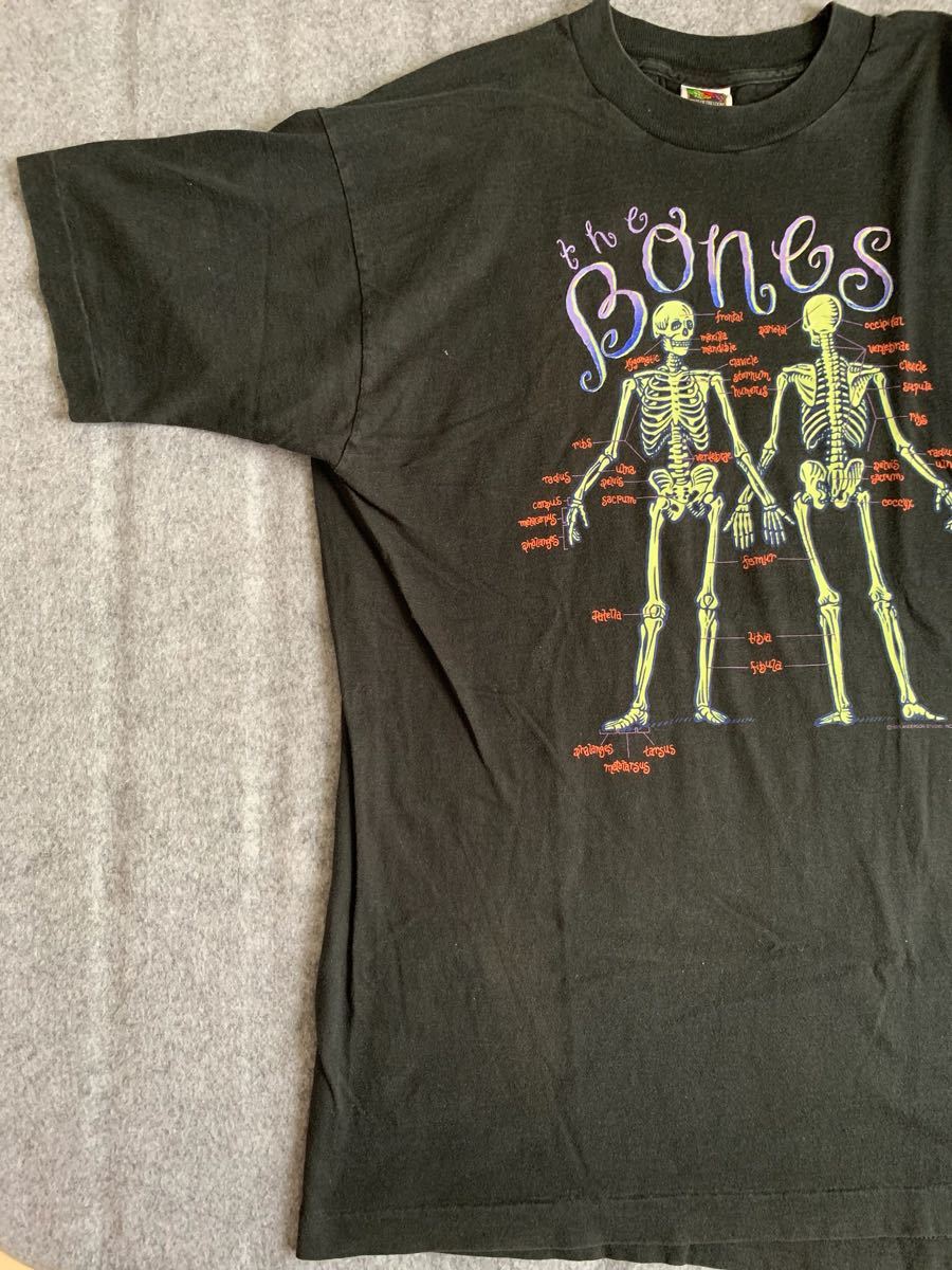 代購代標第一品牌－樂淘letao－90s 蓄光 スカル ビンテージ tシャツ 標本 bones nirvana 人体模型 カートコバーン