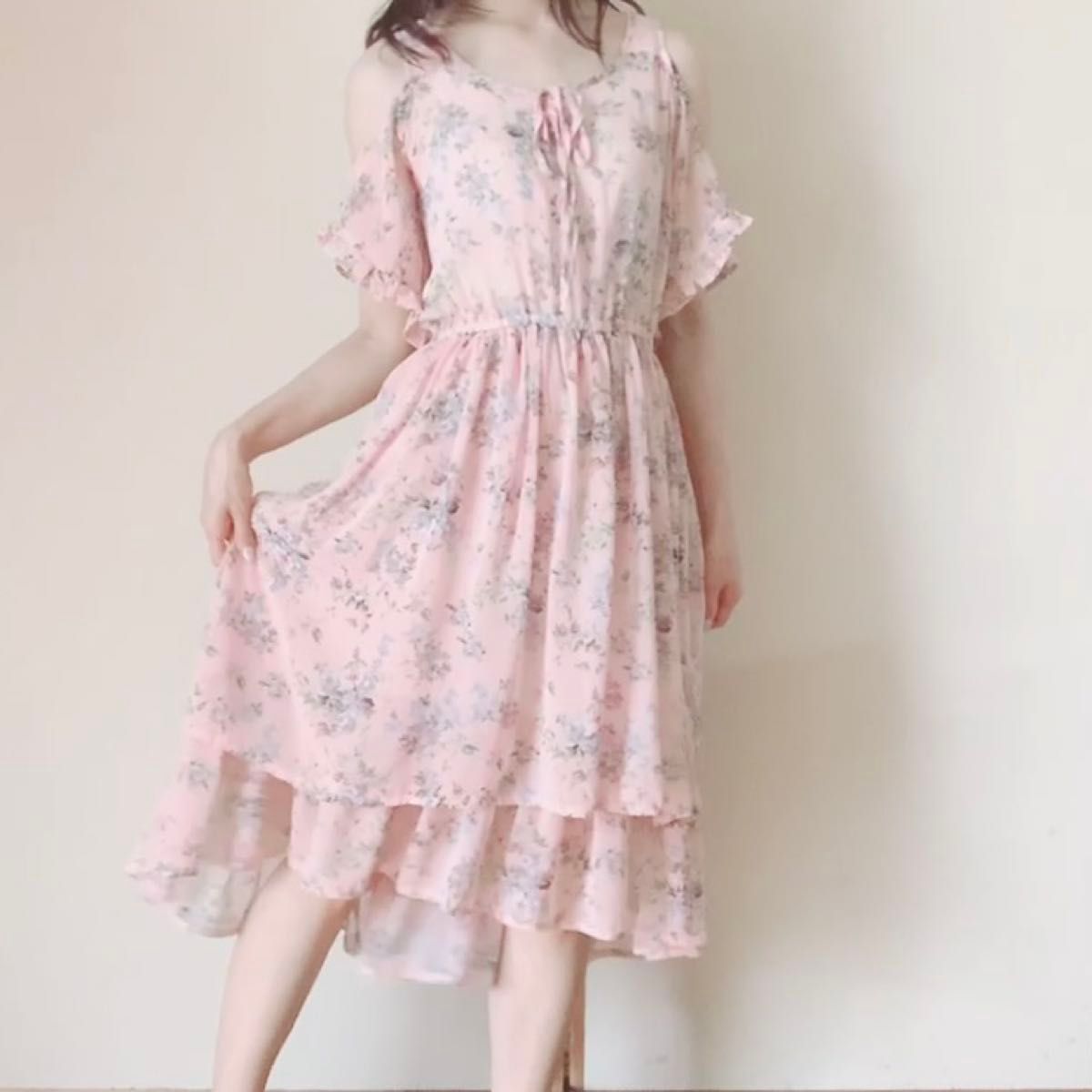 アクシーズファム 花柄フィッシュテールワンピース