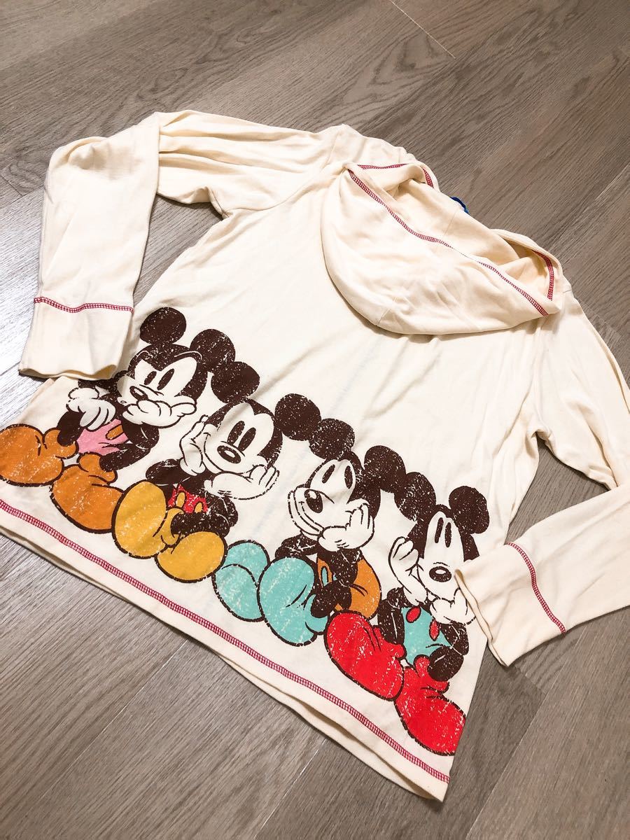 Paypayフリマ ディズニーミッキーパーカーグレーlサイズミニーtシャツトレーナーしまむらユニクロ