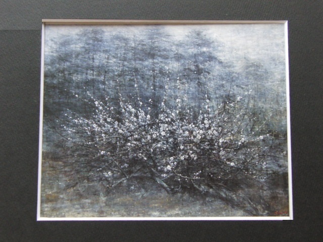 藤祥州、【黄昏のパリ】、希少な大判額装用画集より、美品、日本人画家、新品額装付 堀研、【梅】、希少な大判額装用画集より、美品、日本人画家