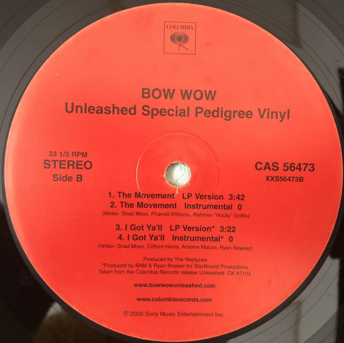 BOW WOW / THE DON THE DUTCH / GET IT POPPIN / THE MOVEMENT / I GOT YA'LL / UNLEASHED SPECIAL PEDIGREE VINYL / 2003_画像2