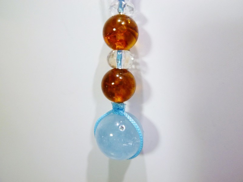  aquamarine amber ( amber ) crystal hand-knitted strap 