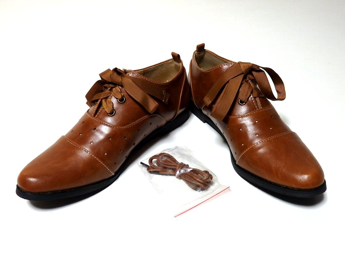 ヤフオク C S 未使用 ブラウン 靴紐2種類 ローファ