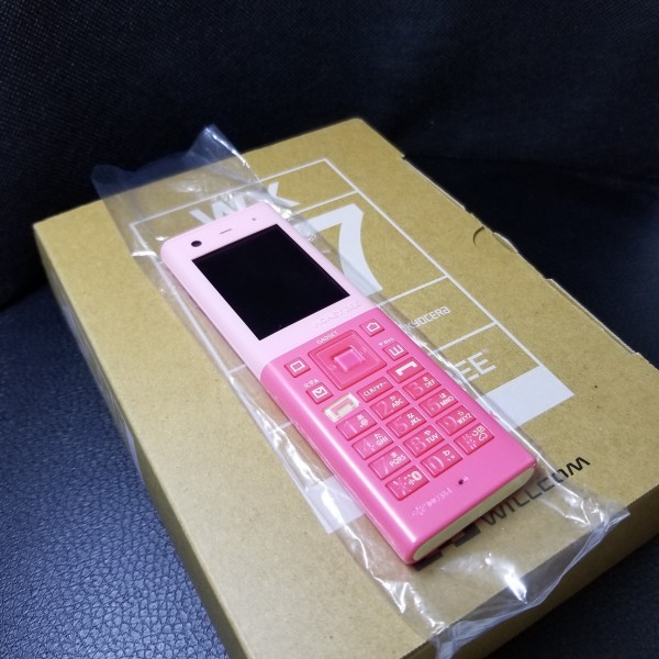 【未使用品】【送料無料】 Y!Mobile WILLCOM WX07K Pink x Pink ピンク×ピンク 製造番号：260873888_画像3