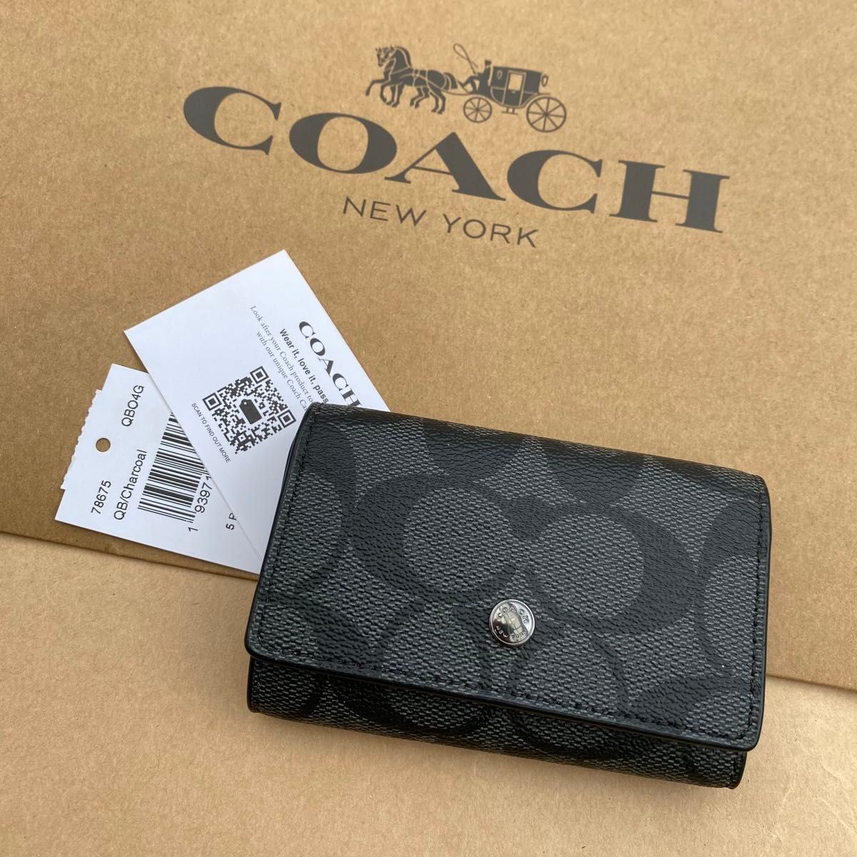 コーチ COACH メンズ キーケース キーリング 5連 シグネチャー
