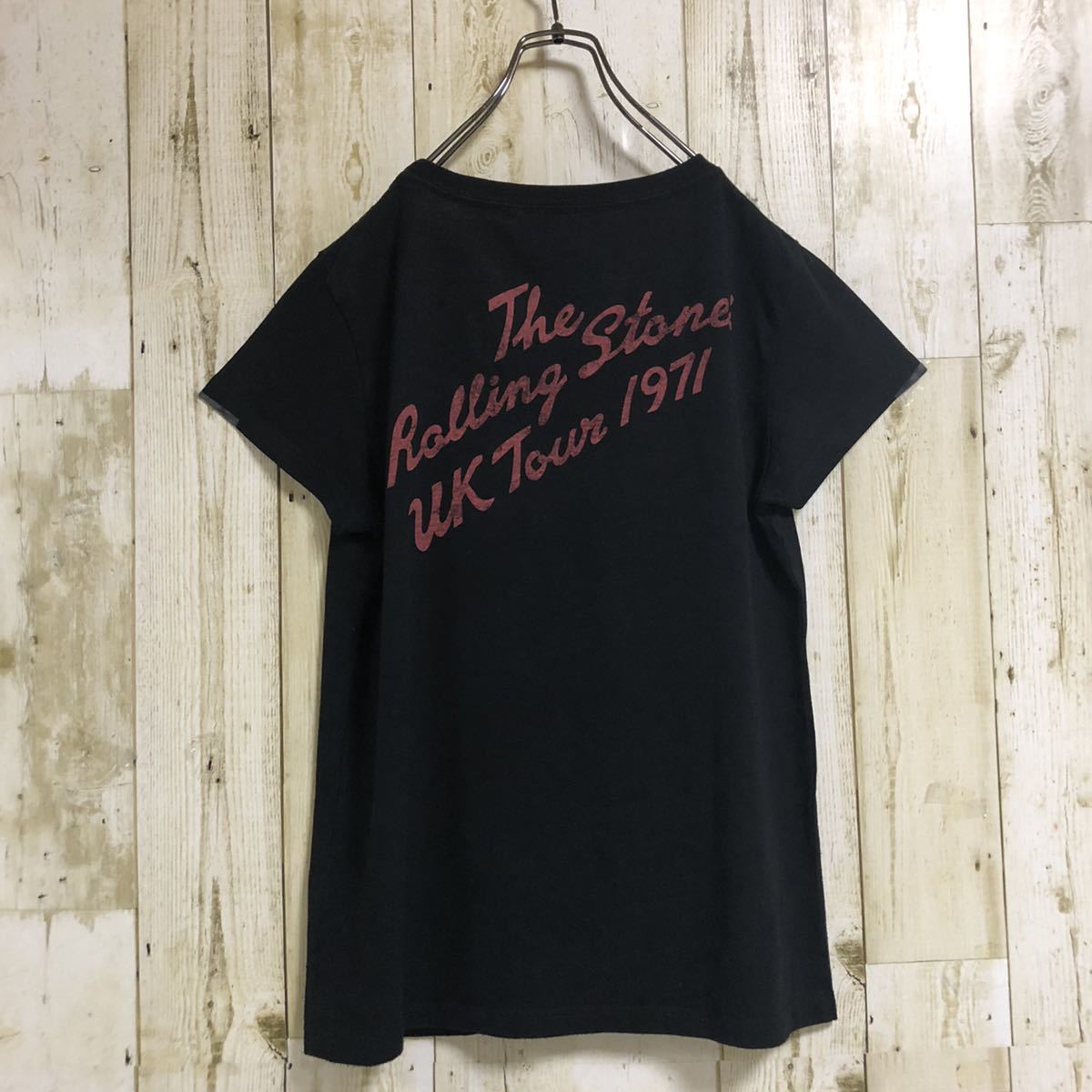 【激レア】ザ・ローリングストーンズ The Rolling Storns UK Tour 1971 ビッグロゴ 両面プリント メタル バンドTシャツ 半袖Tシャツ L 古着_画像3